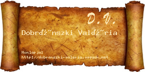Dobránszki Valéria névjegykártya