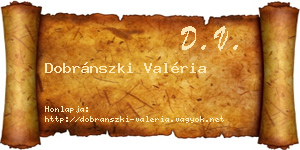 Dobránszki Valéria névjegykártya